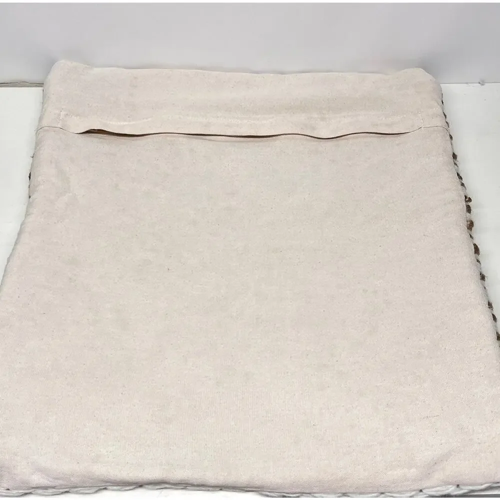 Textured Jute Wool Cotton Woven Decorative Pillow Cover